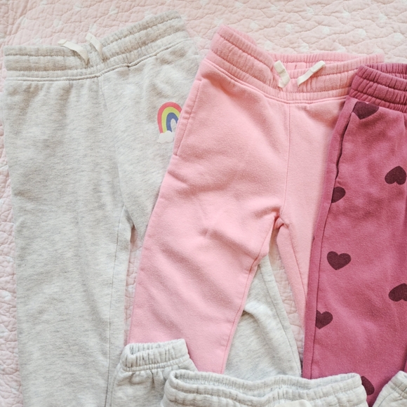 Bundle 5 H&M Old Navy Toddler Girl Sweatpants 4T 4 Joggers Fleece - Picture 2 of 4